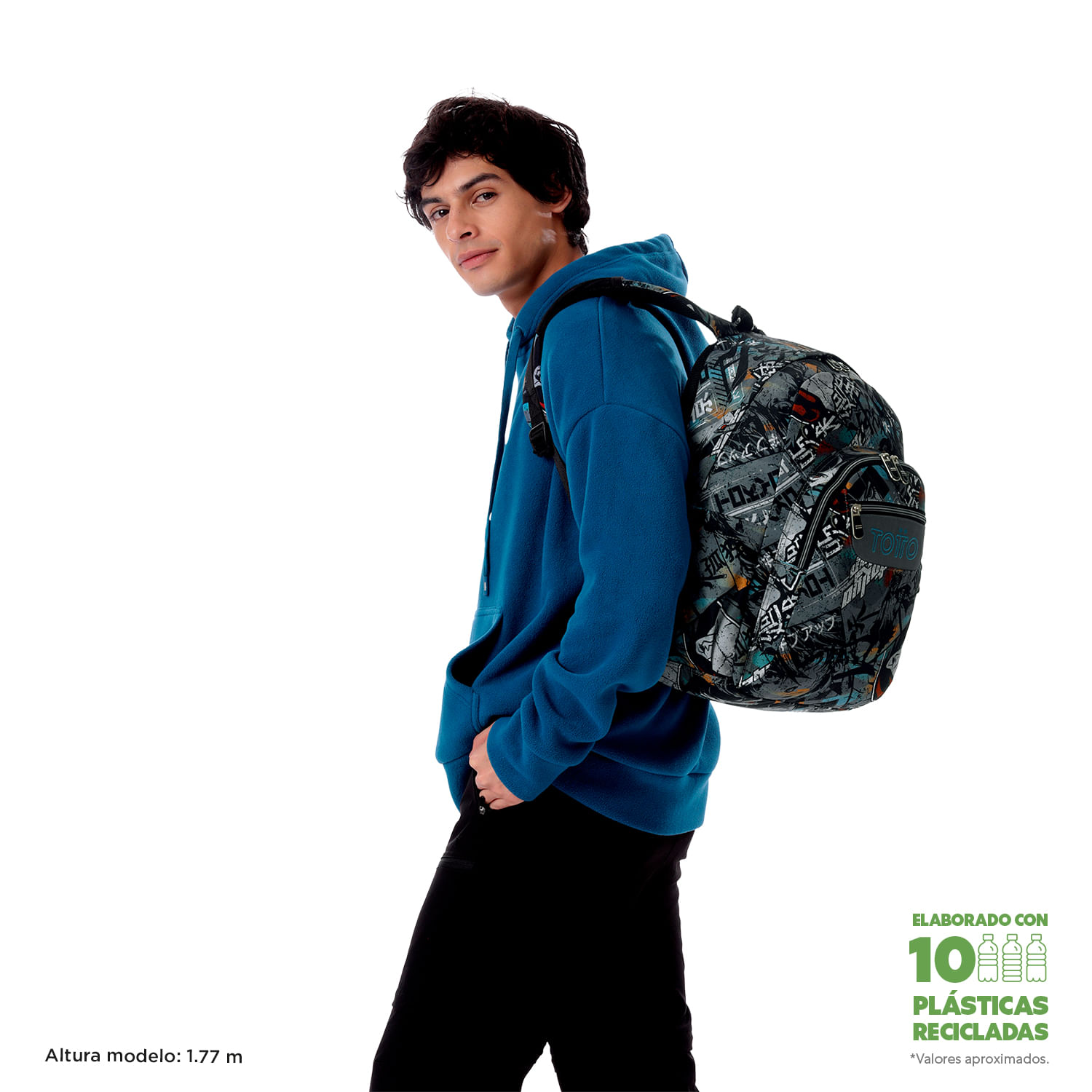Foto 3 pulgar | Mochila Ergonómica Grande Porta Laptop 14 | 20 L Acuarela