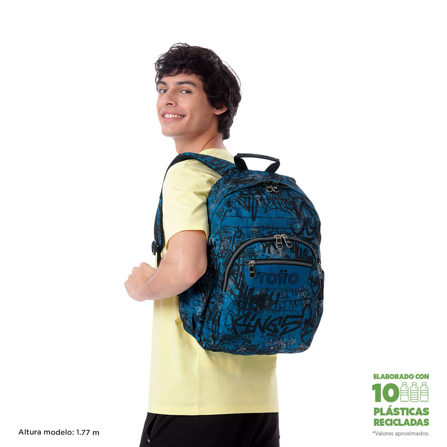 Foto 3 pulgar | Mochila Ergonómica Grande Porta Laptop 14 | 20 L Acuarela