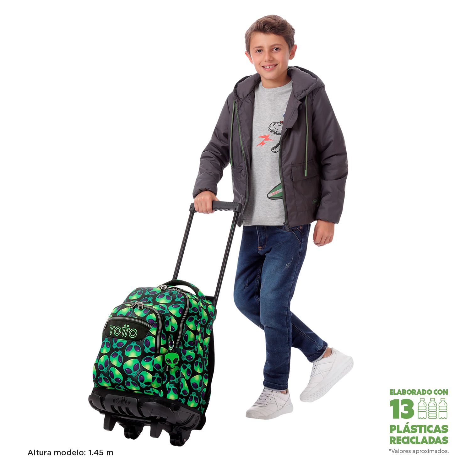Foto 3 pulgar | Mochila Grande Con Ruedas Porta Laptop 15.4 | 25 L Renglon
