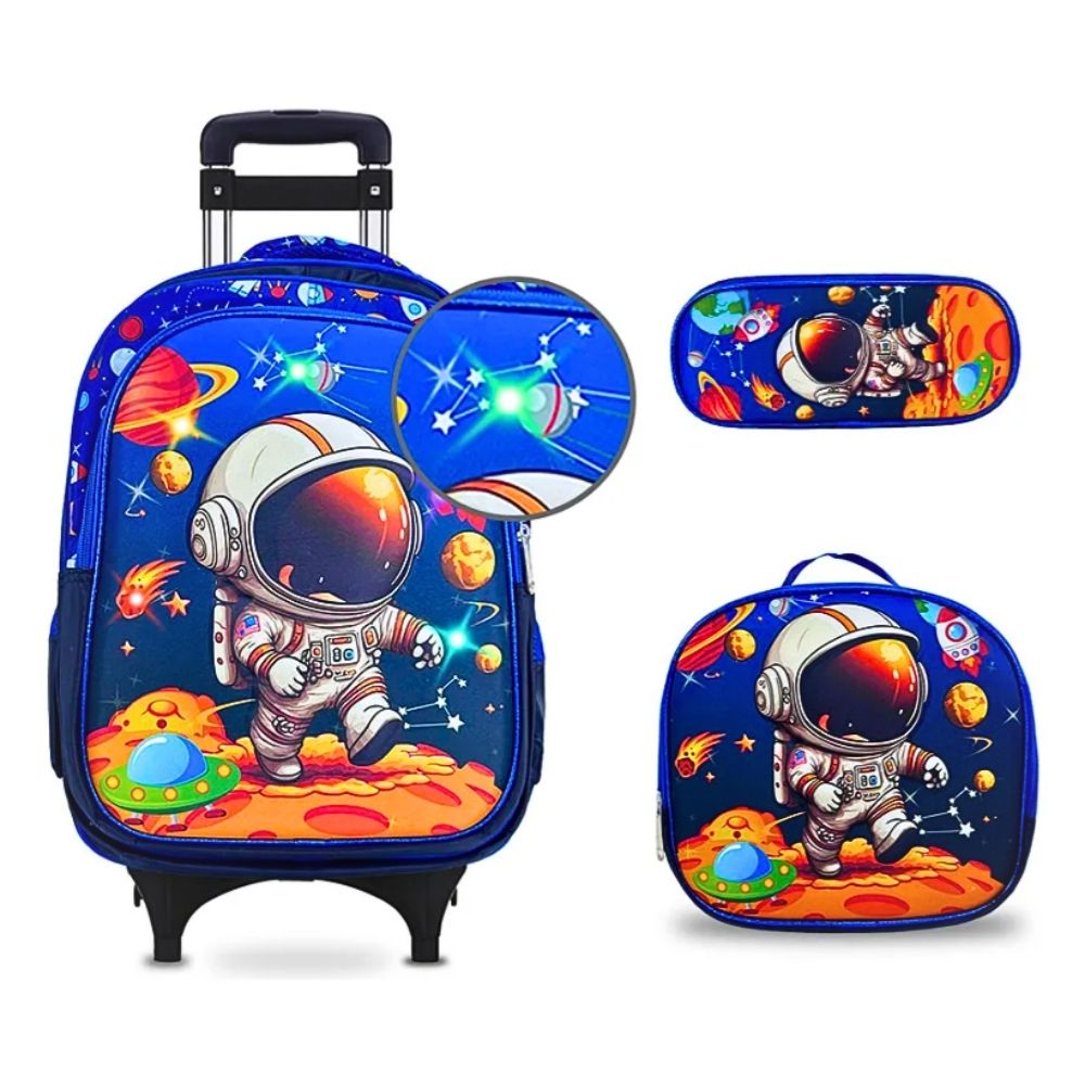 Set 3 Mochila Con Carro Estudiante Primaria