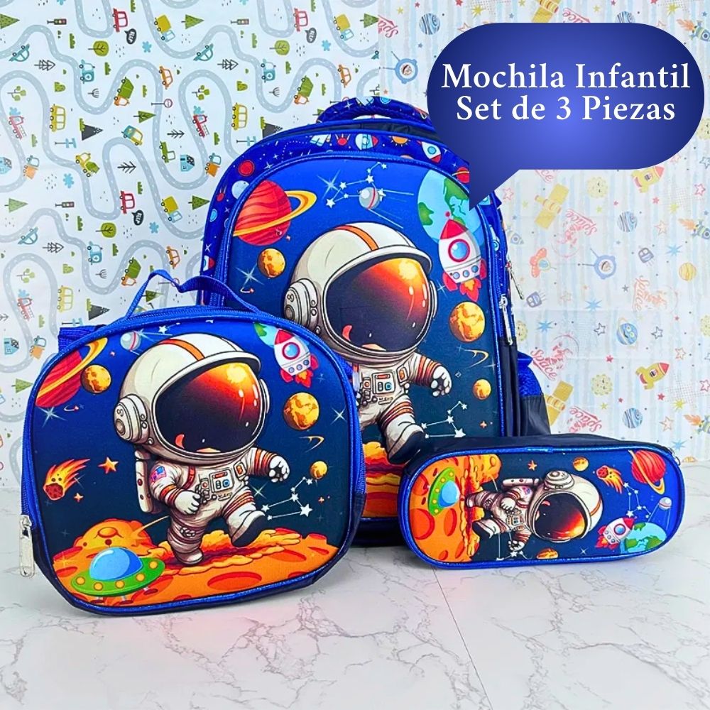 Foto 6 | Set 3 Mochila Con Carro Estudiante Primaria