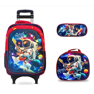 Foto 1 | Set De 3 - Mochila Con Ruedas Y Luz, Lonchera Y Lapicera
