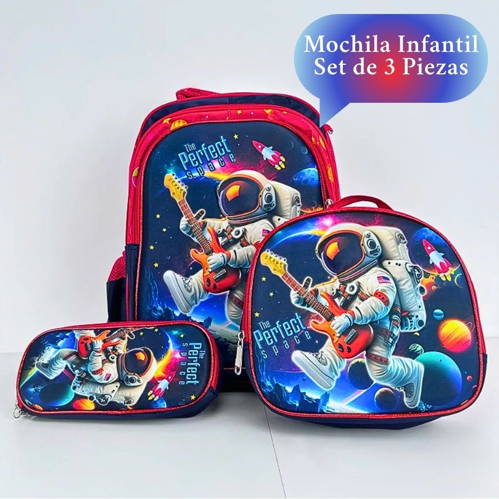 Foto 7 pulgar | Set De 3 - Mochila Con Ruedas Y Luz, Lonchera Y Lapicera