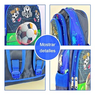 Foto 6 | Set 3 Mochila Escolar Viajes Futbol Para Niños Y Niñas