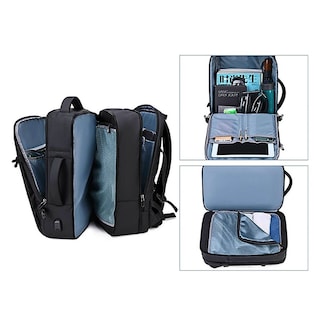 Foto 4 | Mochila Porta Laptop Con Puerto De Carga Usb Color Negro