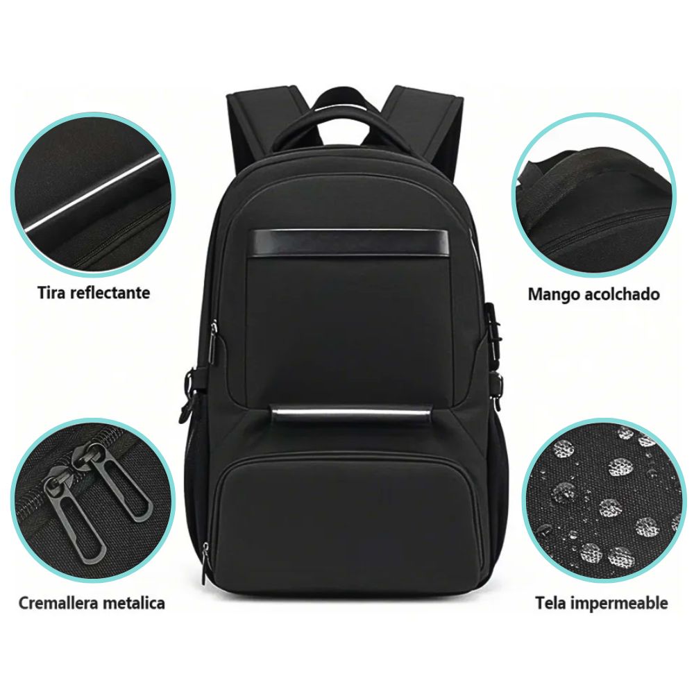 Foto 1 | Mochila De Almuerzo Antirrobo Impermeable Portátil Color Negro