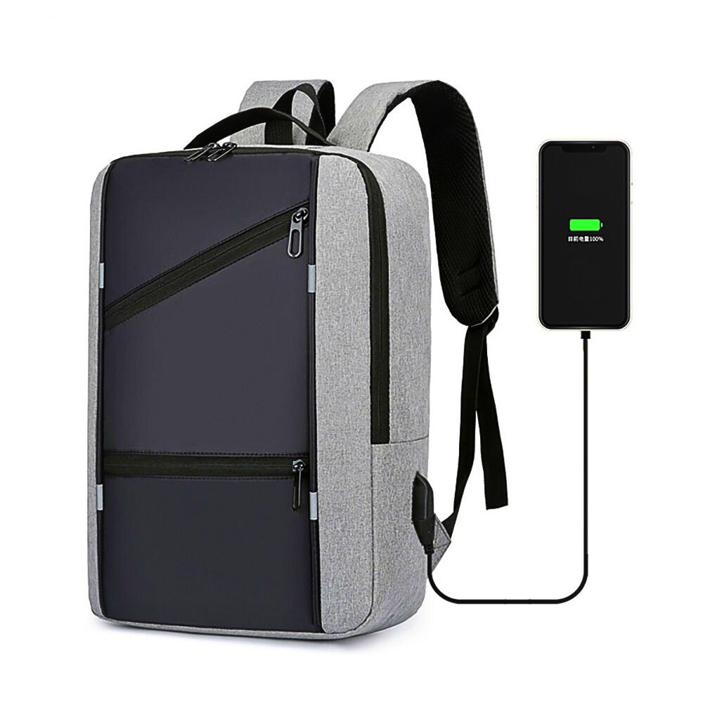 Foto 4 pulgar | Mochilas Escolares Laptop De Viaje Impermeable Con Puerto Carga Usb Gris