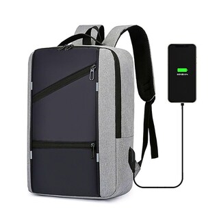 Foto 3 | Mochilas Escolares Laptop De Viaje Impermeable Con Puerto Carga Usb Gris