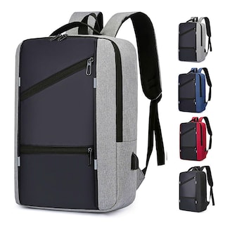 Foto 7 | Mochilas Escolares Laptop De Viaje Impermeable Con Puerto Carga Usb Gris