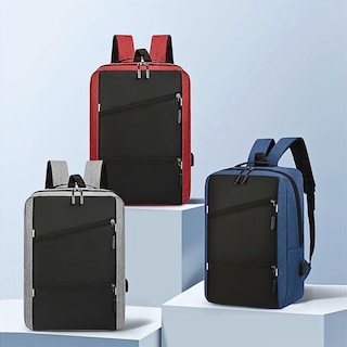 Foto 8 | Mochilas Escolares Laptop De Viaje Impermeable Con Puerto Carga Usb Gris