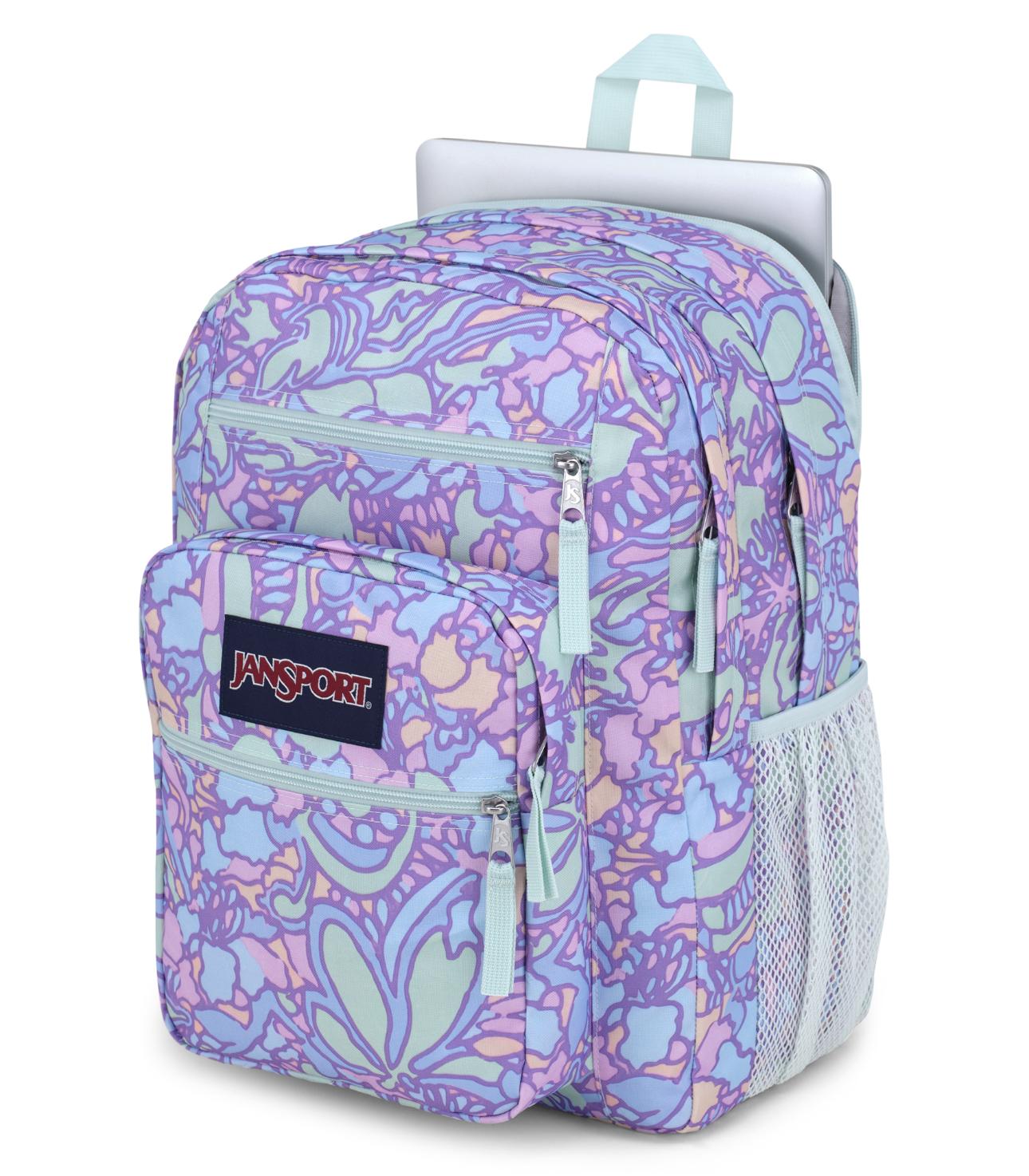 Foto 3 pulgar | Mochila Jansport Big Student Fluid Floral Pastel Lilac