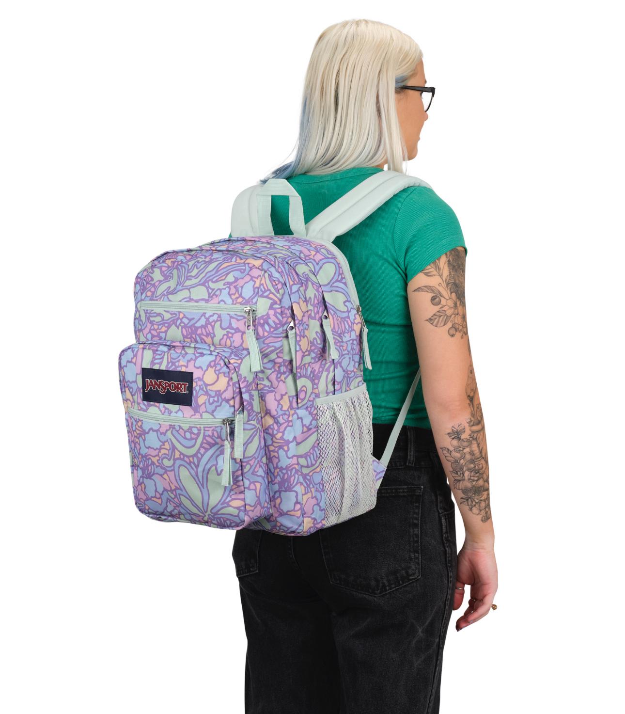 Foto 4 pulgar | Mochila Jansport Big Student Fluid Floral Pastel Lilac