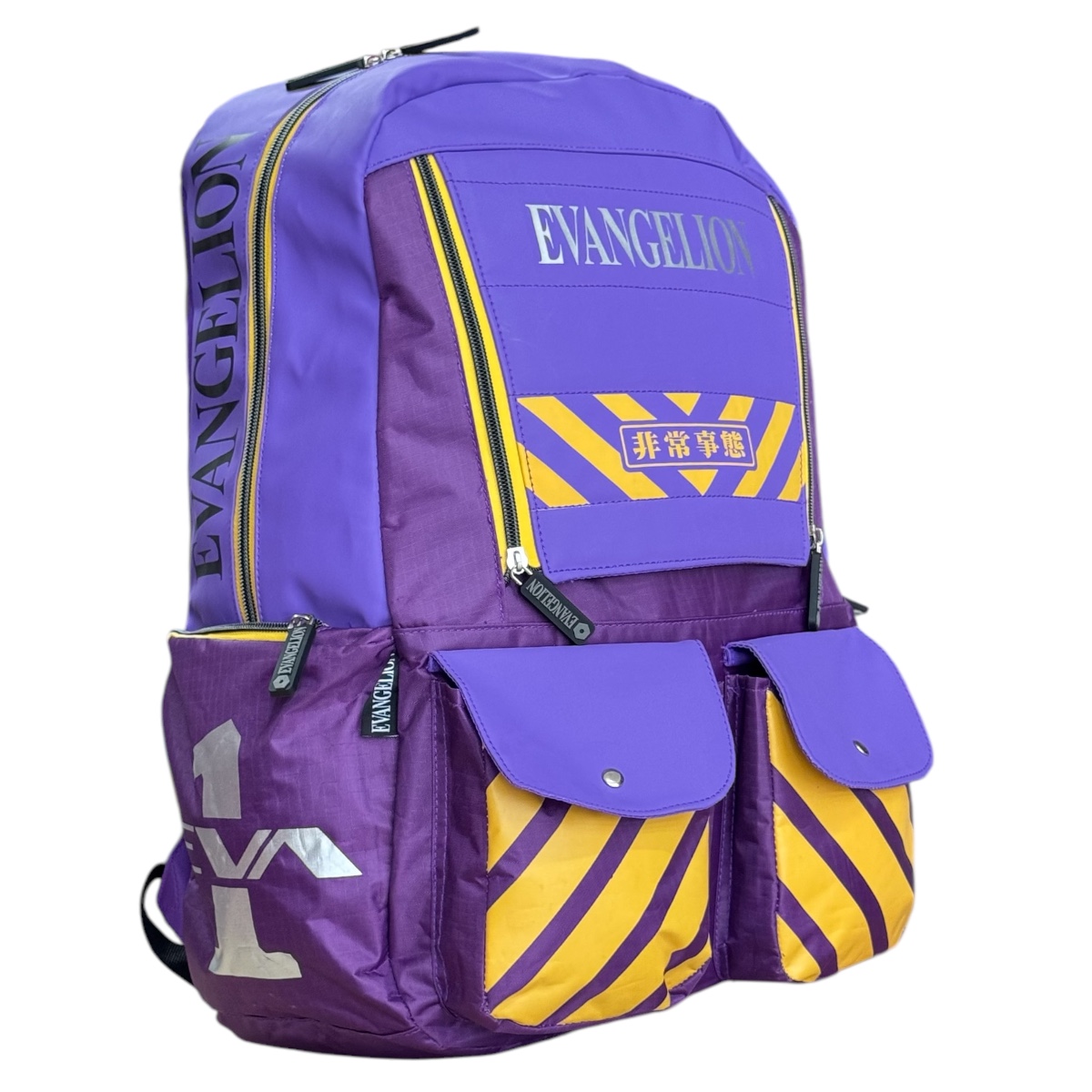 Foto 3 pulgar | Mochila Escolar De Anime Evangelion Eva-01 Porta Laptop Color Morado