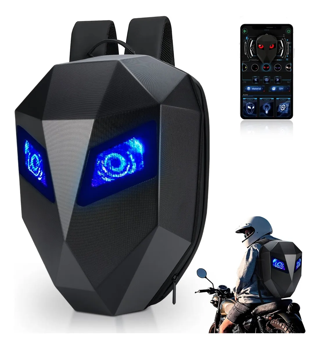 Foto 2 pulgar | Mochila Para Moto Mocoerl Led Impermeable Con Espacio Para Casco