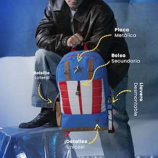 Foto 7 | Mochila Grande Capitán América Classic Comic Mav027-bp156a