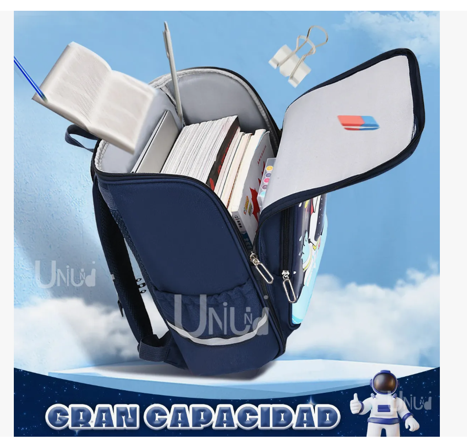Foto 3 | Mochila Escolar Primaria Para Niño Astronauta 3d Impermeable Alta Calidad