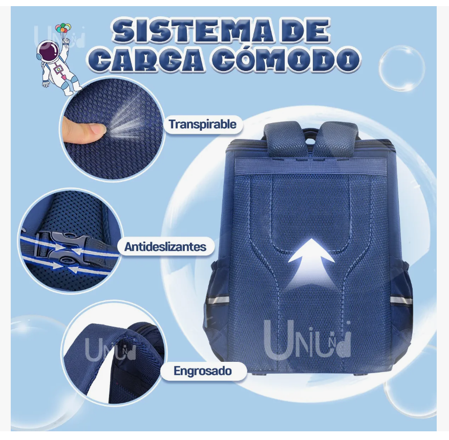 Foto 6 pulgar | Mochila Escolar Primaria Para Niño Astronauta 3d Impermeable Alta Calidad