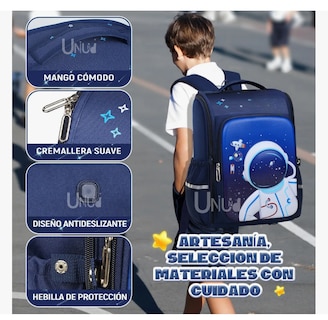 Foto 6 | Mochila Escolar Primaria Para Niño Astronauta 3d Impermeable Alta Calidad