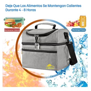 Foto 2 | Lonchera Térmica Doble Compartimento Gran Capacidad Eo Safe Imports Esi-11429 Gris