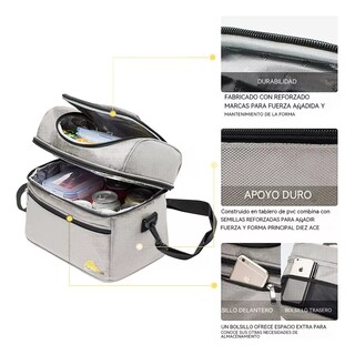 Foto 3 | Lonchera Térmica Doble Compartimento Gran Capacidad Eo Safe Imports Esi-11429 Gris