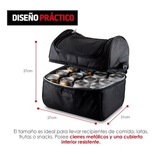 Foto 3 | Lonchera Térmica Doble Compartimento Eo Safe Imports Esi-14656 Negra
