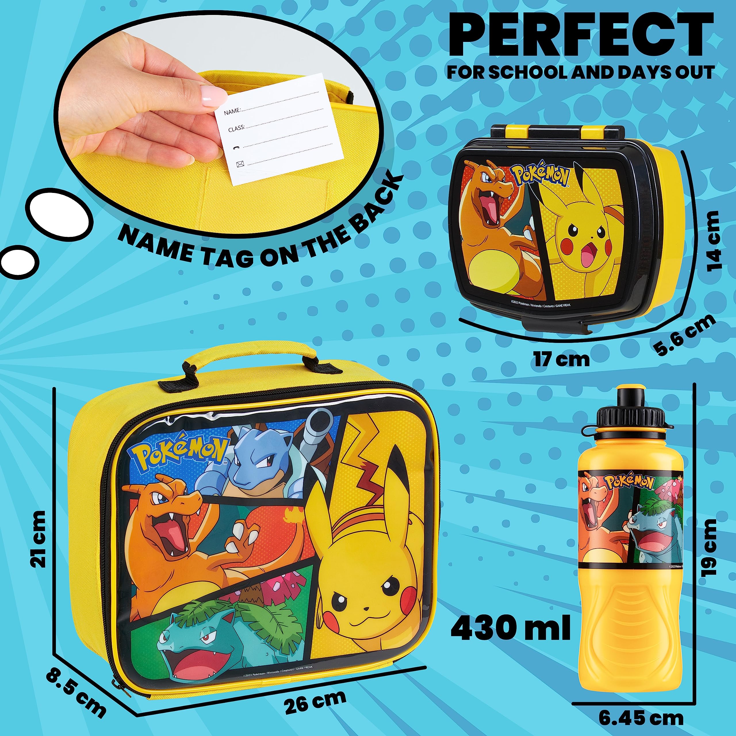 Foto 6 pulgar | Set de Bolsas De Almuerzo Con Aislamiento Para Niños Pokémon Con Lonchera Y Botella - Venta Internacional
