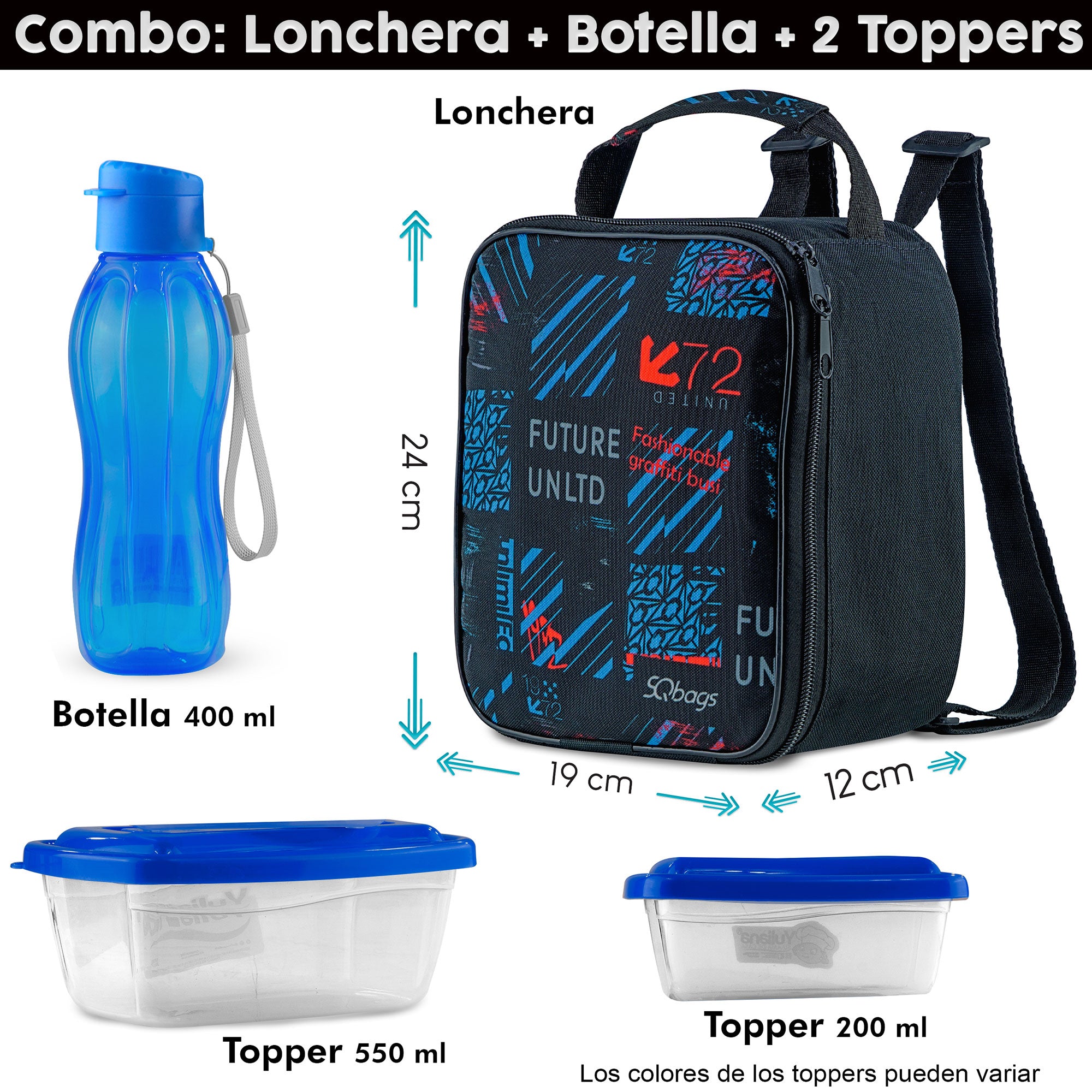Foto 2 | Set de Loncheta Wb 72 + 2 Tuppers + 1 Botella