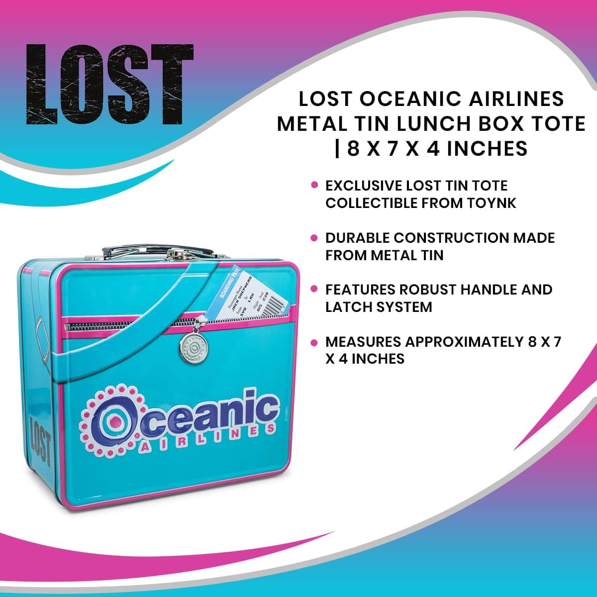 Foto 7 | Lonchera Toynk Lost Oceanic Airlines Lata Metálica - Venta Internacional