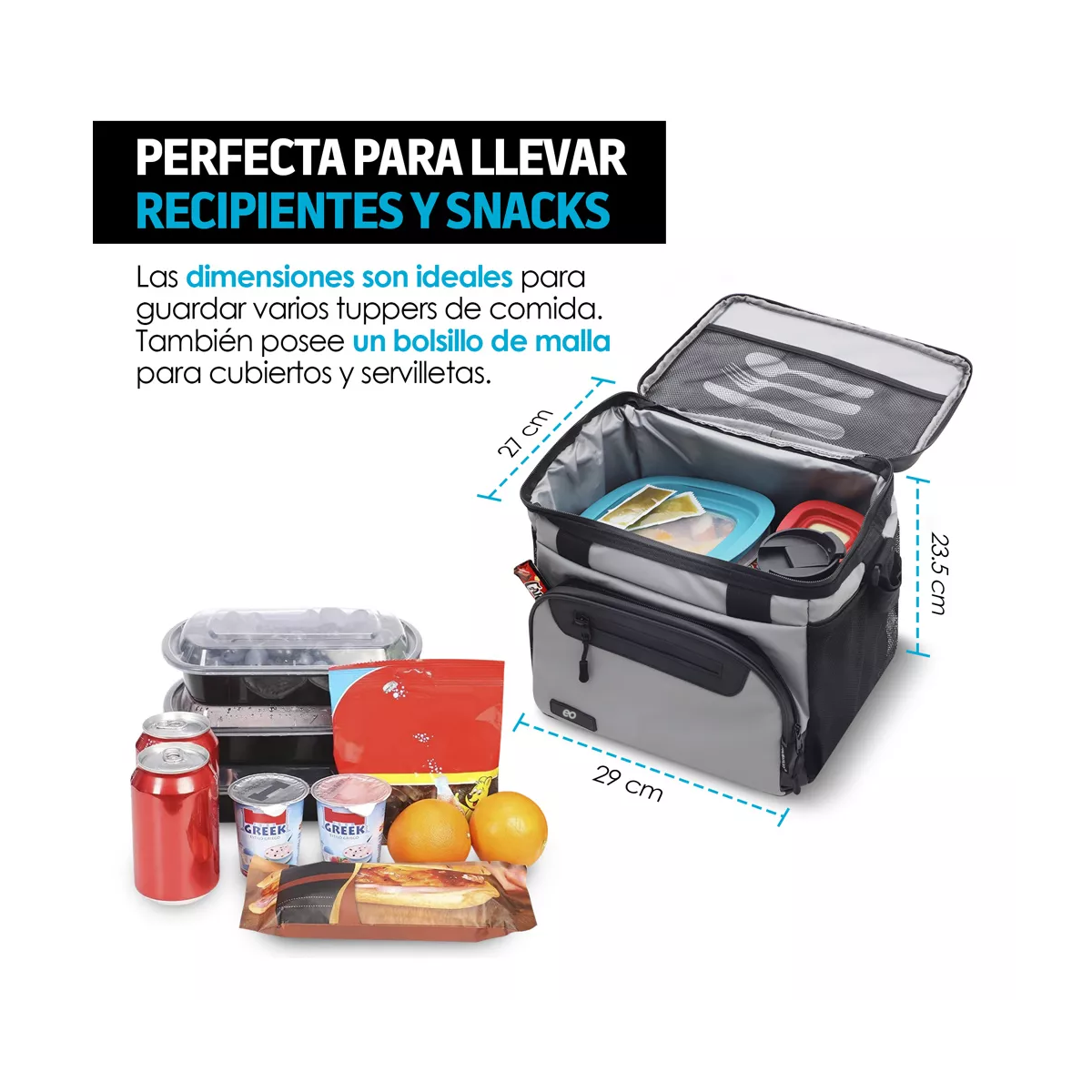 Foto 4 pulgar | Lonchera Térmica o Hielera 2 en 1 con Correa Ajustable Eo Safe Imports Esi-16189