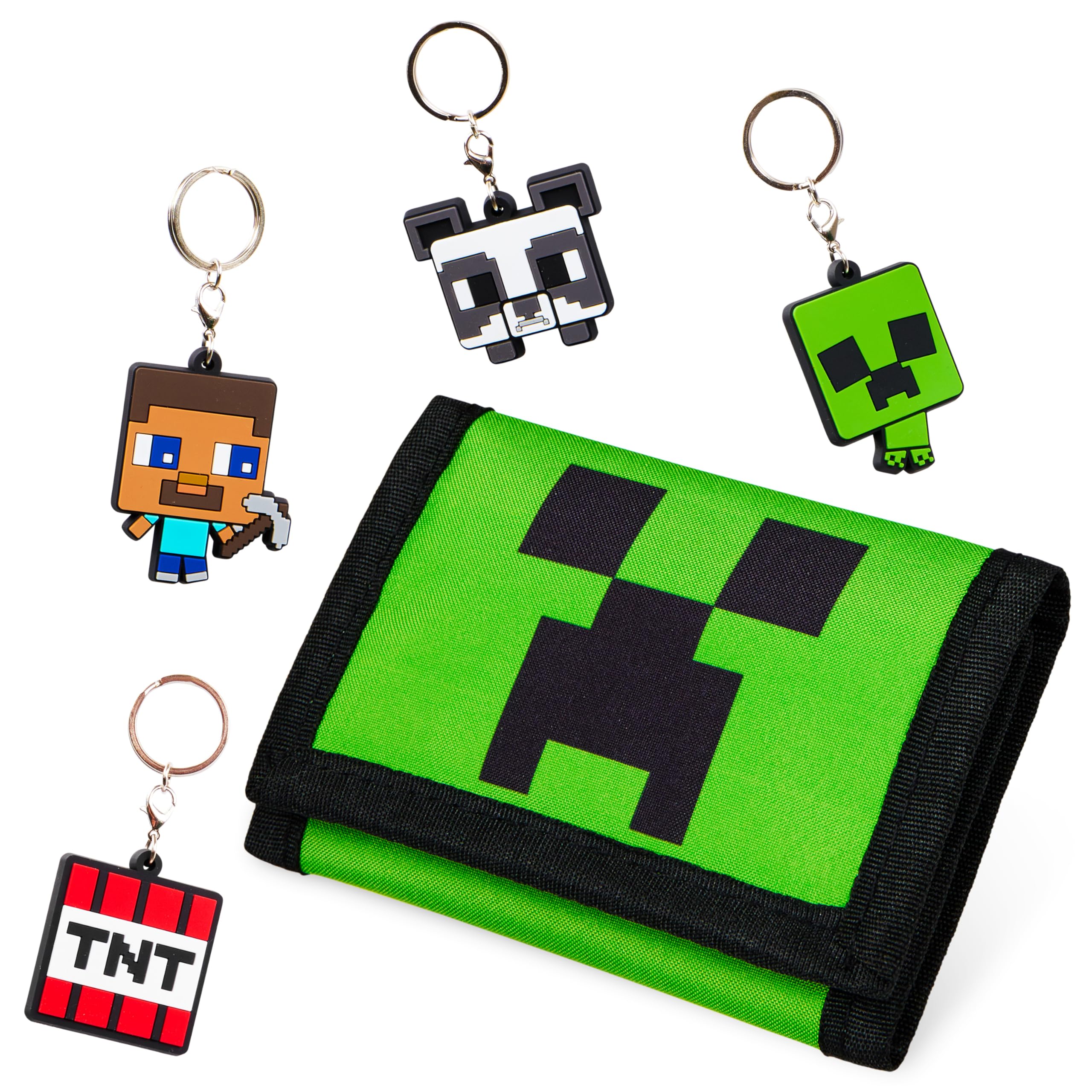Foto 2 pulgar | Set De Regalo Con Carteras Y Llaveros Minecraft Para Niños - Venta Internacional.