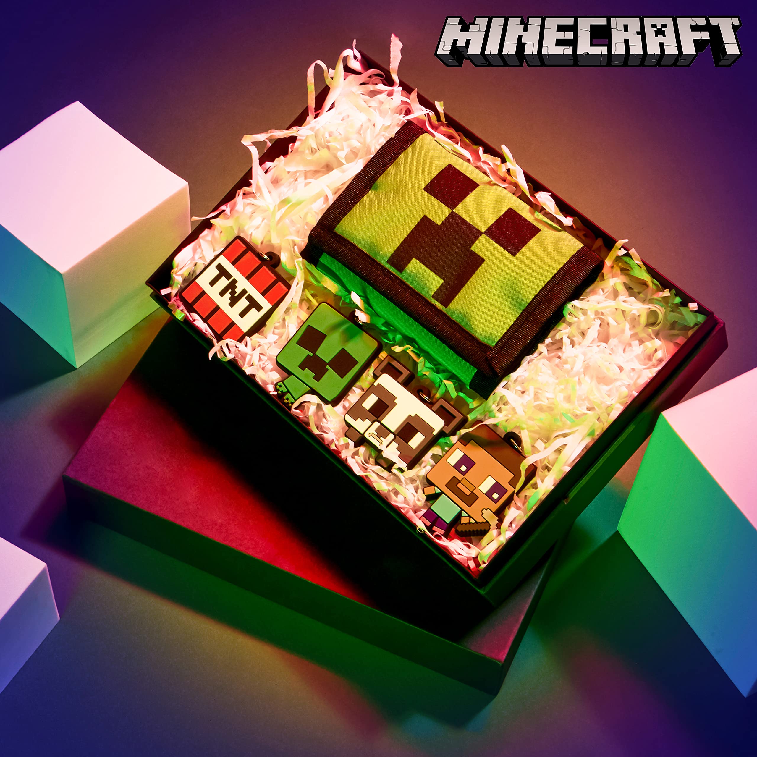 Foto 3 pulgar | Set De Regalo Con Carteras Y Llaveros Minecraft Para Niños - Venta Internacional.
