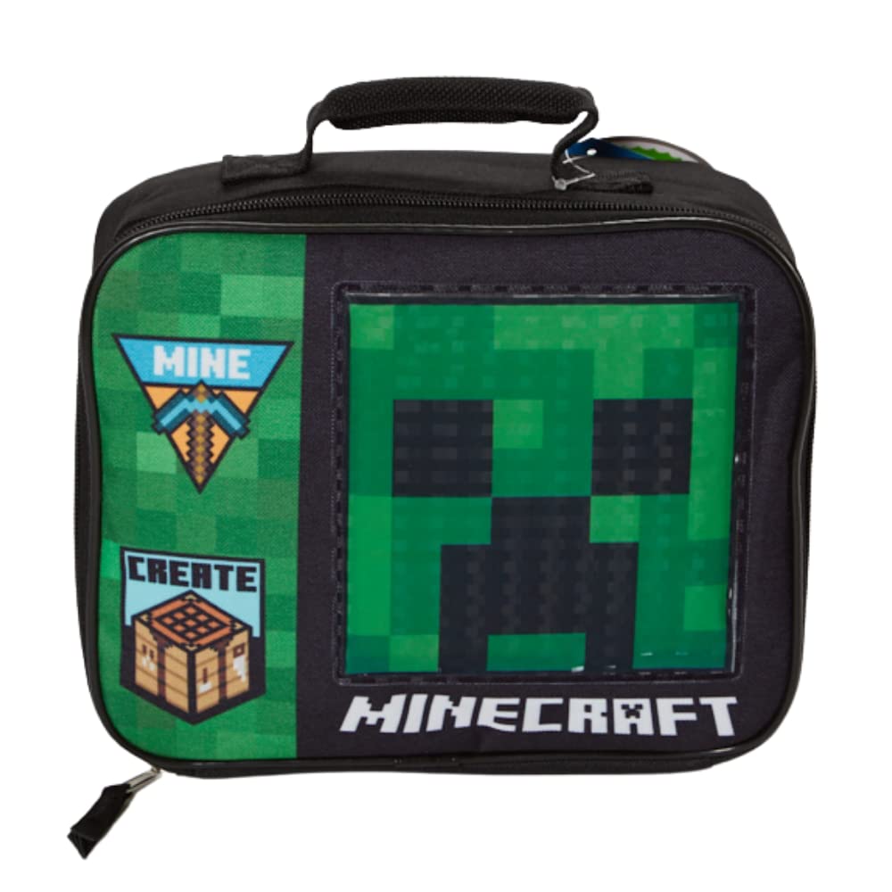 Foto 2 pulgar | Lonchera Bioworld Minecraft Con Aislamiento Suave Para Niños, Color Verde - Venta Internacional.