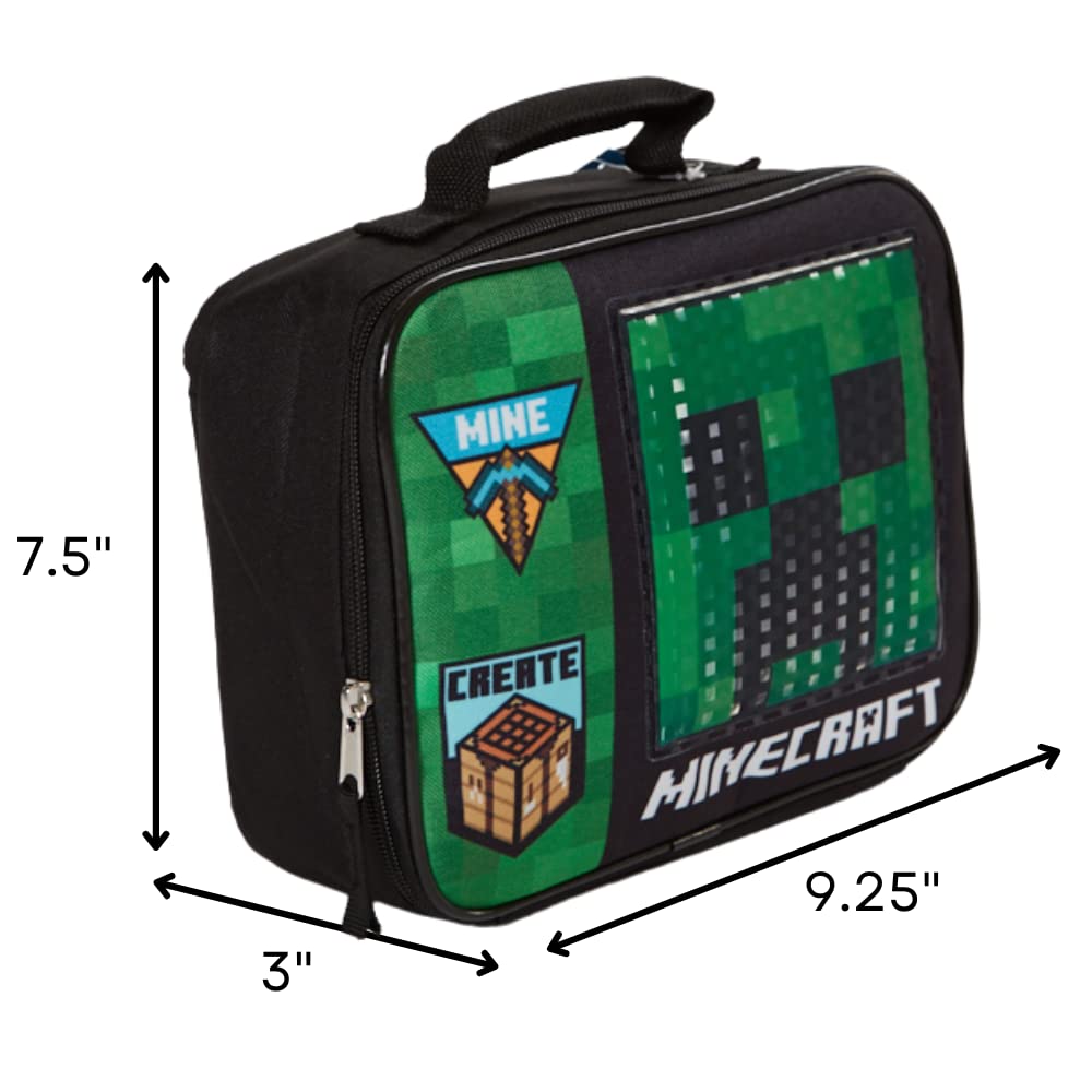 Foto 3 pulgar | Lonchera Bioworld Minecraft Con Aislamiento Suave Para Niños, Color Verde - Venta Internacional.