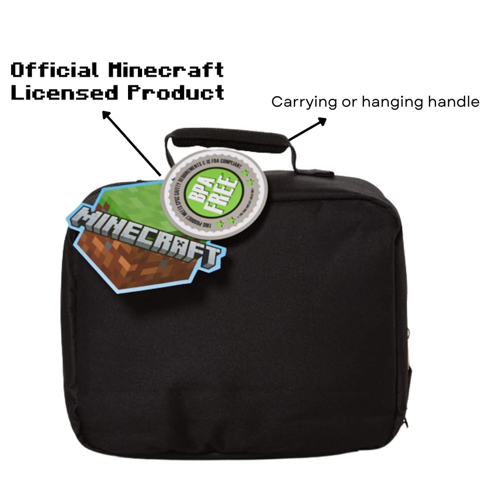 Foto 5 pulgar | Lonchera Bioworld Minecraft Con Aislamiento Suave Para Niños, Color Verde - Venta Internacional.