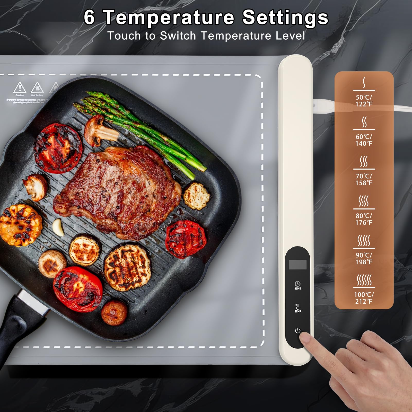 Foto 2 | Juego De Bandejas Eléctricas Fyy Para Calentar Alimentos, 500 W, 6 Temperaturas - Venta Internacional.