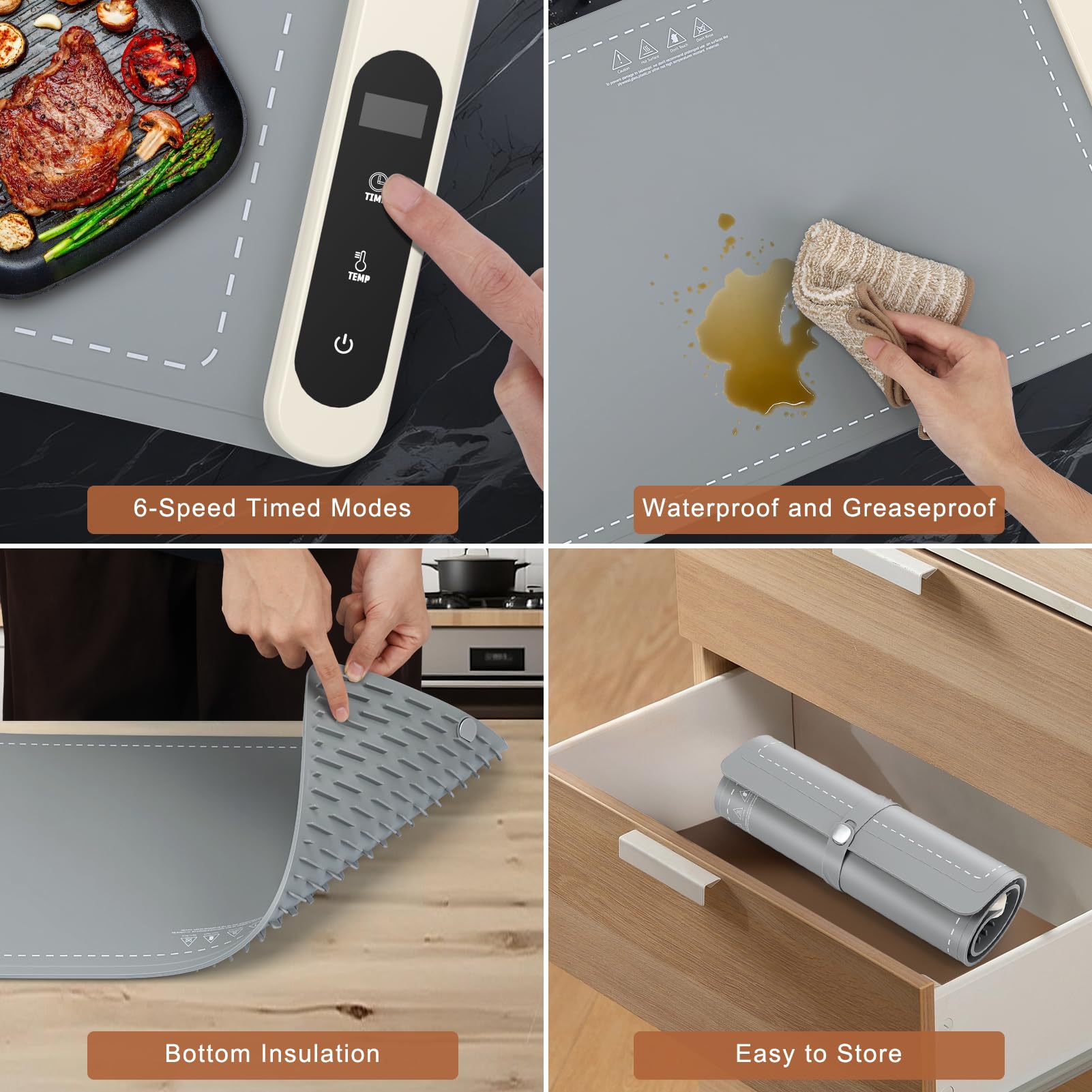 Foto 6 pulgar | Juego De Bandejas Eléctricas Fyy Para Calentar Alimentos, 500 W, 6 Temperaturas - Venta Internacional.