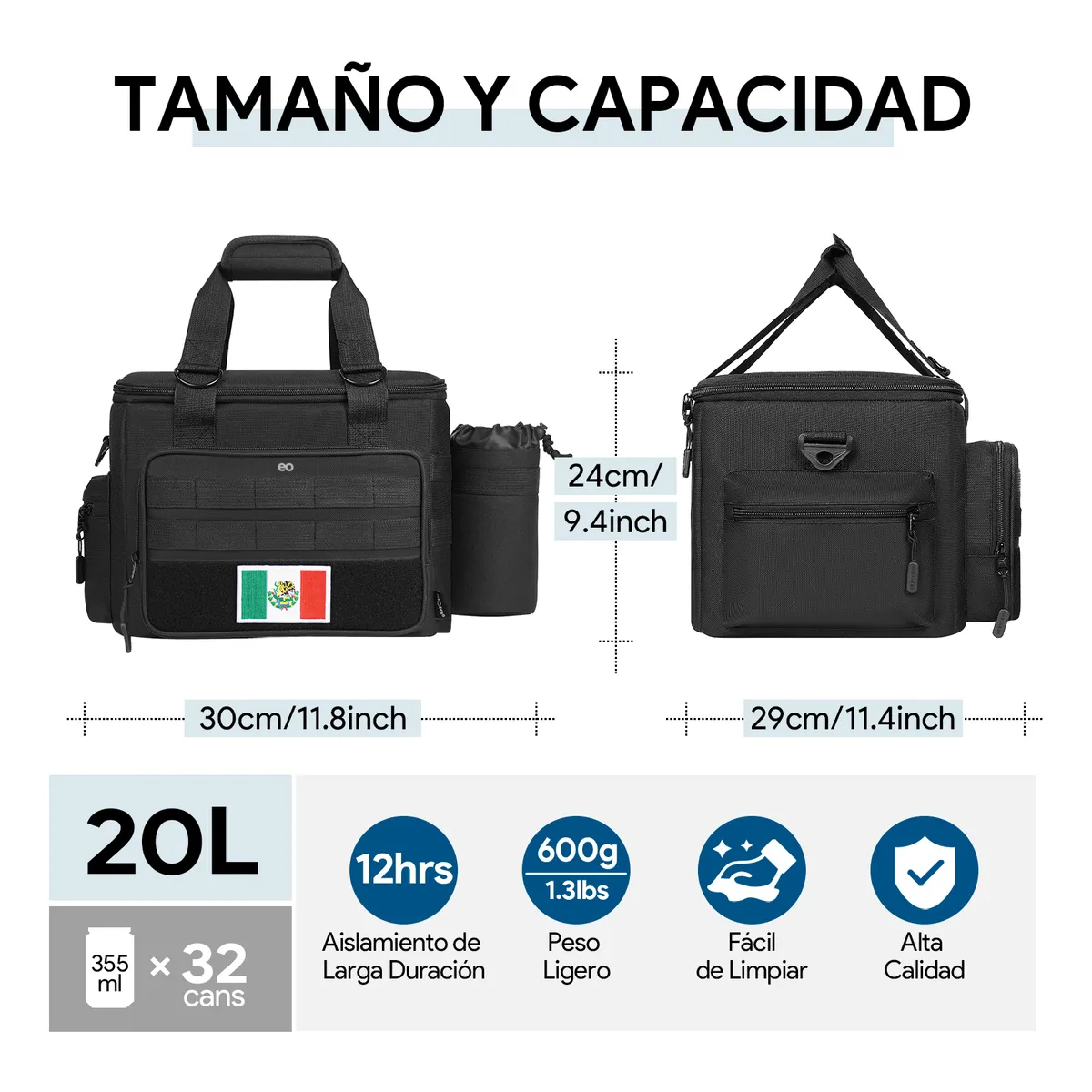 Foto 3 pulgar | Lonchera Termica Táctica 20 L Eo Safe Imports Esi-19517 Negro