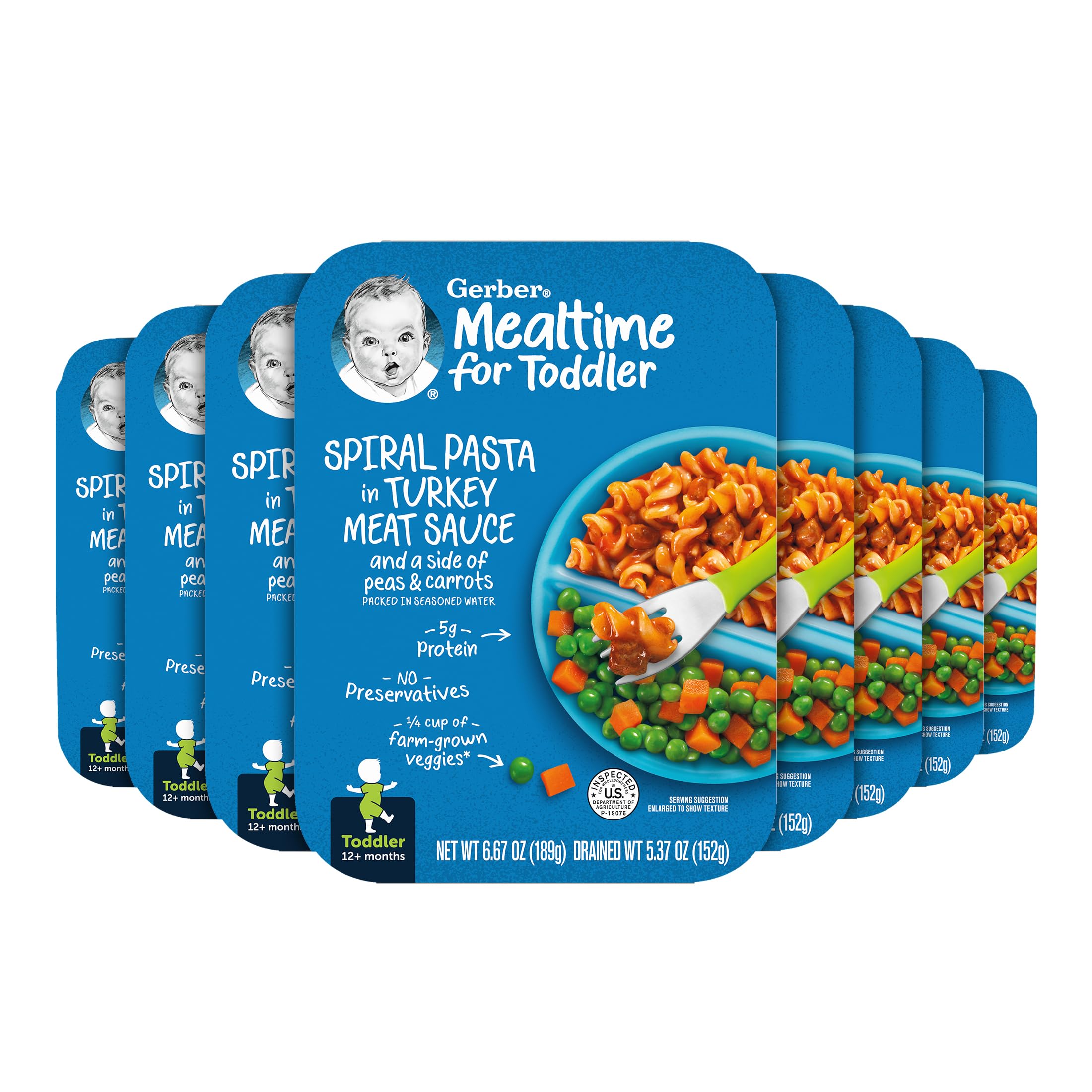 Foto 1 | Comida Para Niños Pequeños Gerber Lil Entrees, Pasta En Espiral Y Salsa De Pavo, 200 G - Venta Internacional.