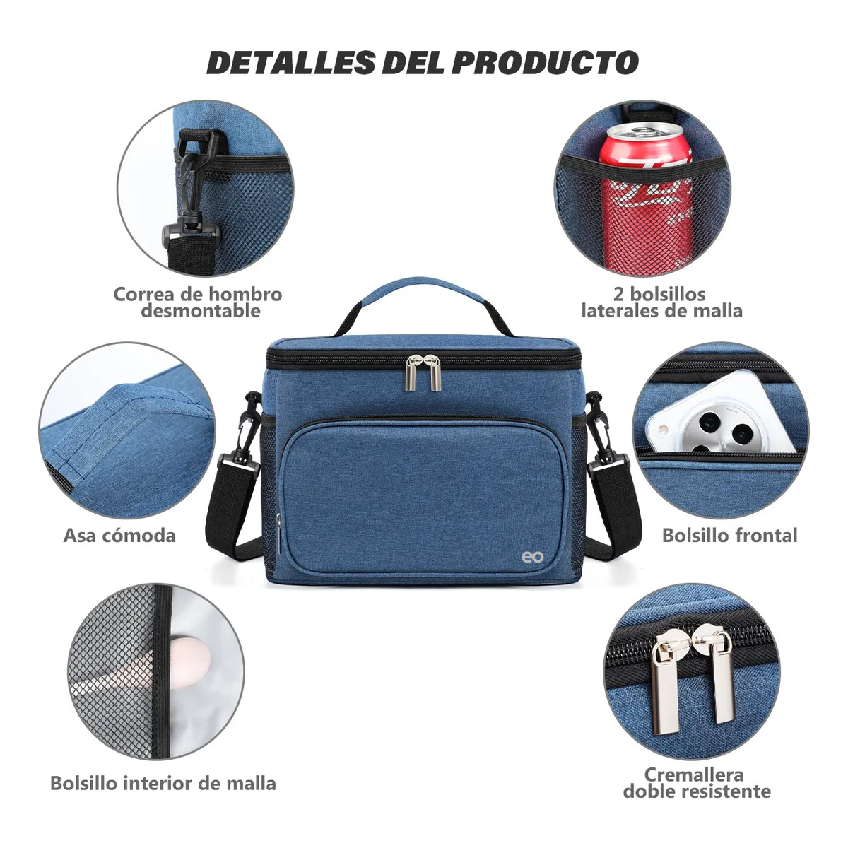 Foto 4 | Bolsa Térmica Lonchera Con Gran Capacidad Eo Safe Imports Esi-19836 Azul