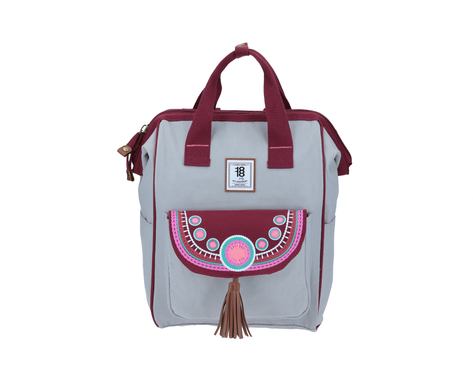 Mochila Grande 1818 Huaty color Gris