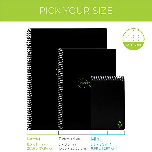 Foto 4 pulgar | Venta Internacional - Cuaderno Rocketbook Ecológico Puntos Bolígrafo Paño Negro Tamaño Ejecutivo