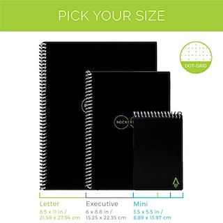 Foto 3 | Venta Internacional - Cuaderno Rocketbook Ecológico Puntos Bolígrafo Paño Negro Tamaño Ejecutivo