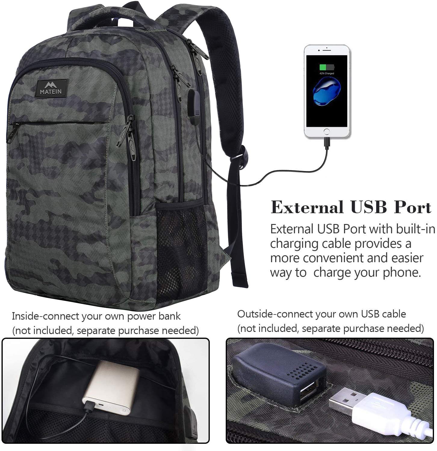 Foto 5 pulgar | Venta Internacional- Mochila con Usb Matein Resistente al Agua