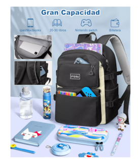 Foto 5 | Mochila Escolar Iforu 30l Negra
