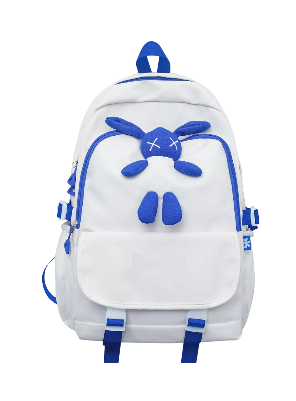 Mochila Escolar De Gran Capacidad Bolsa Blanco/azul
