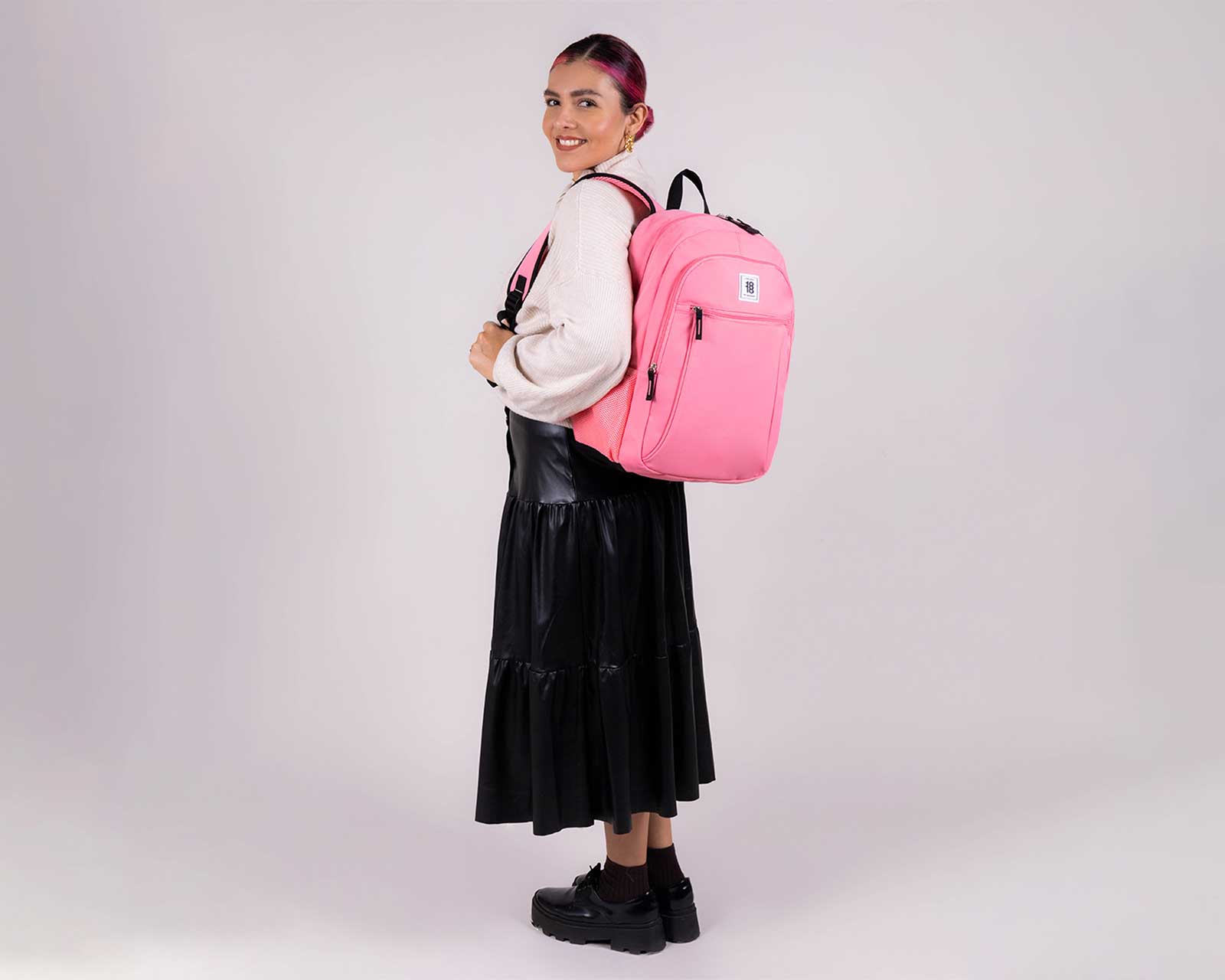 Foto 8 | Mochila Grande 1818 Para Mujer Wynn Rosa