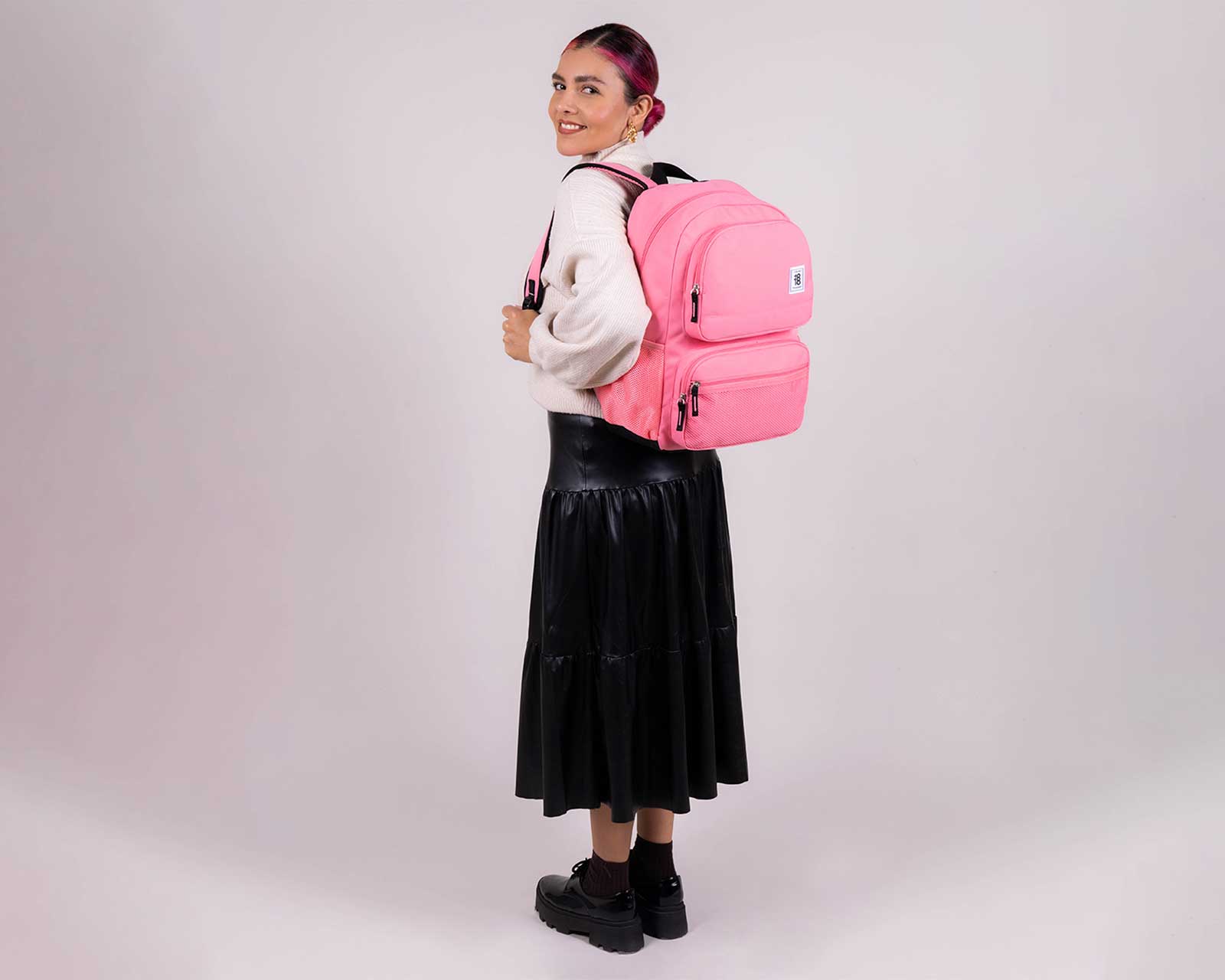 Foto 8 | Mochila Grande 1818 Para Mujer Wynn Rosa