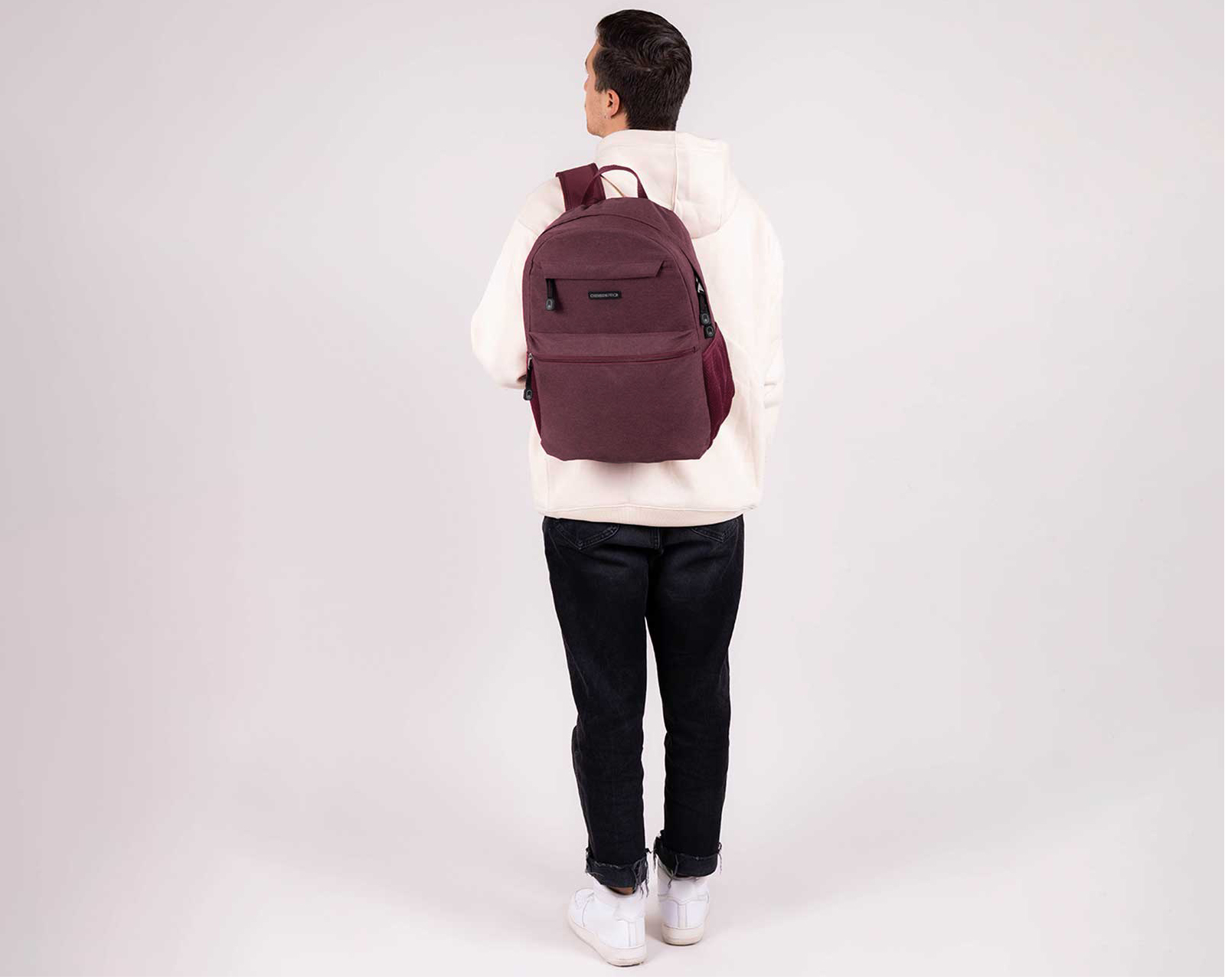 Foto 9 pulgar | Mochila Grande Chenson Pro Para Mujer Tesa Tinto Con Porta Laptop De Hasta 15''.