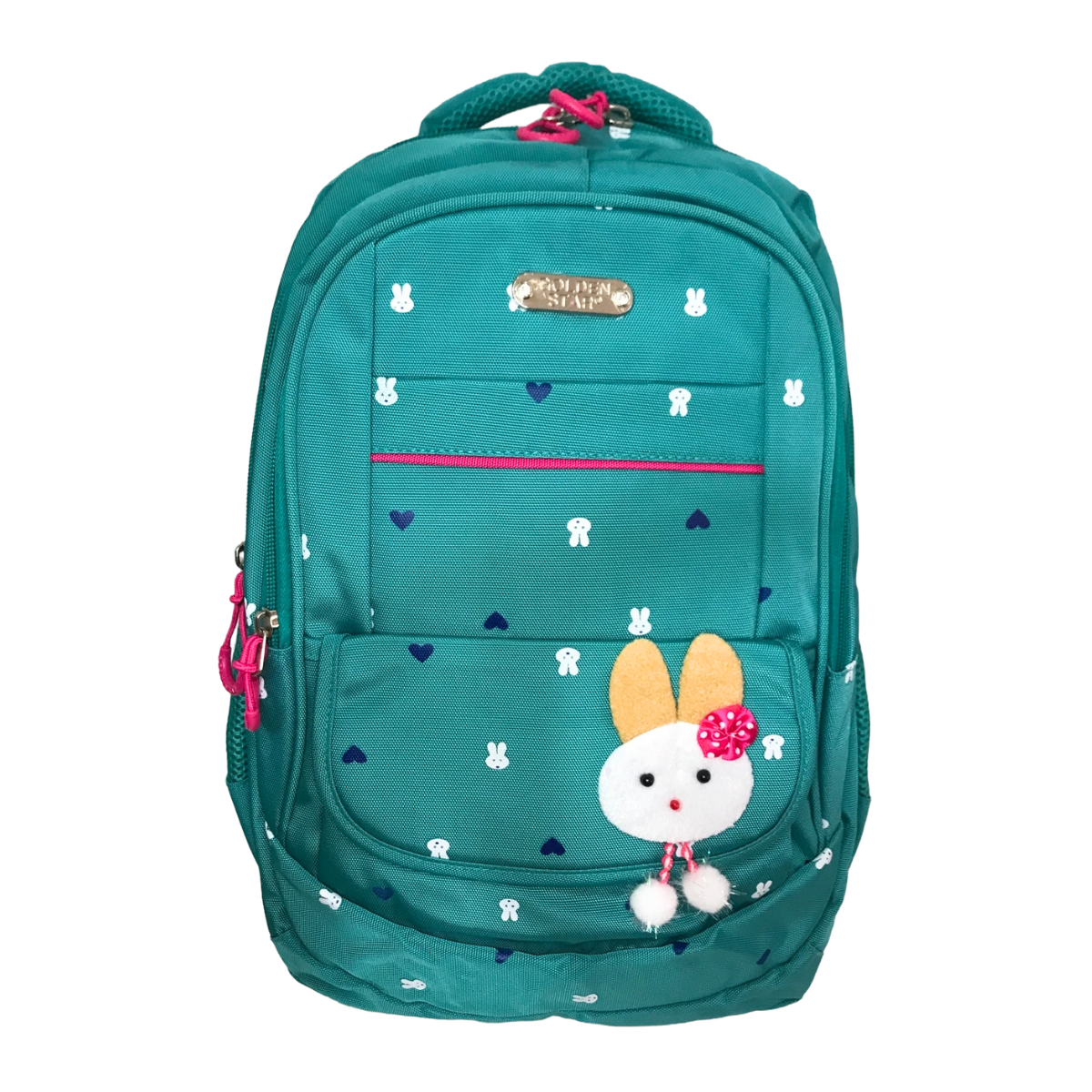 Mochila Escolar Golden Star De Conejo Gf504 Verde