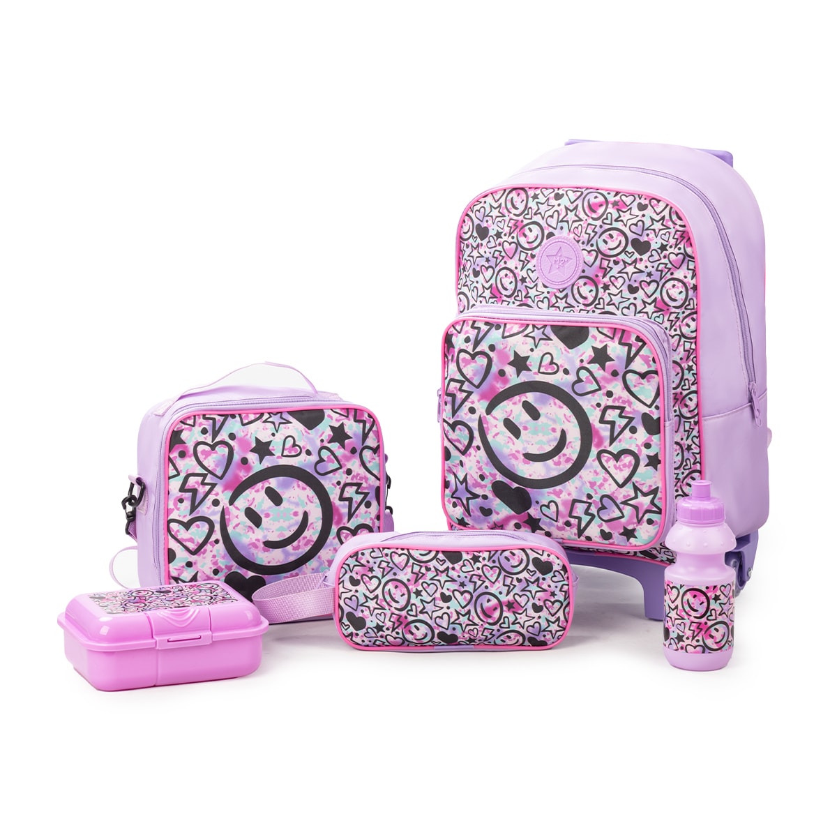 Set De Mochila Escolar Con Rueditas Mima2 Smile 5 Piezas $1,150